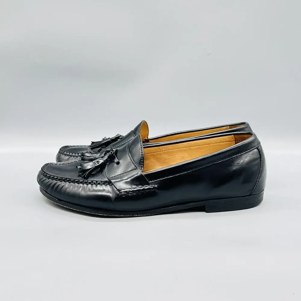 Cole Haan Shoes Mens 11.5 Black Leather Vtg Air Tassel Loafers Slip On Dress